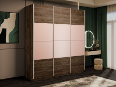 Шкафы-купе 3-х дверные, Шкаф-купе Эста 3-х дверный ДСП/Стекла пудра/Доводчик 300х66х240