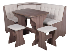 Кухонные уголки, Кухонный уголок Стиль 1Л (со столом СТ4) Ясень шимо темный / велюр