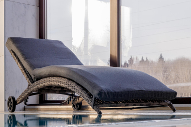 Шезлонг AGATA серый с матрасом