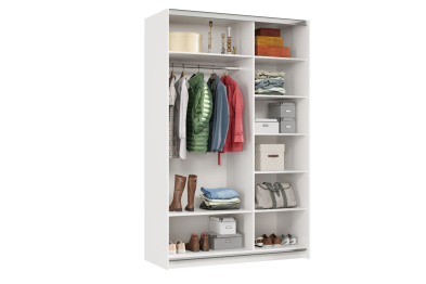 Шкаф-купе Smart 1422 2х дверный (фасады зеркало) профиль серебро