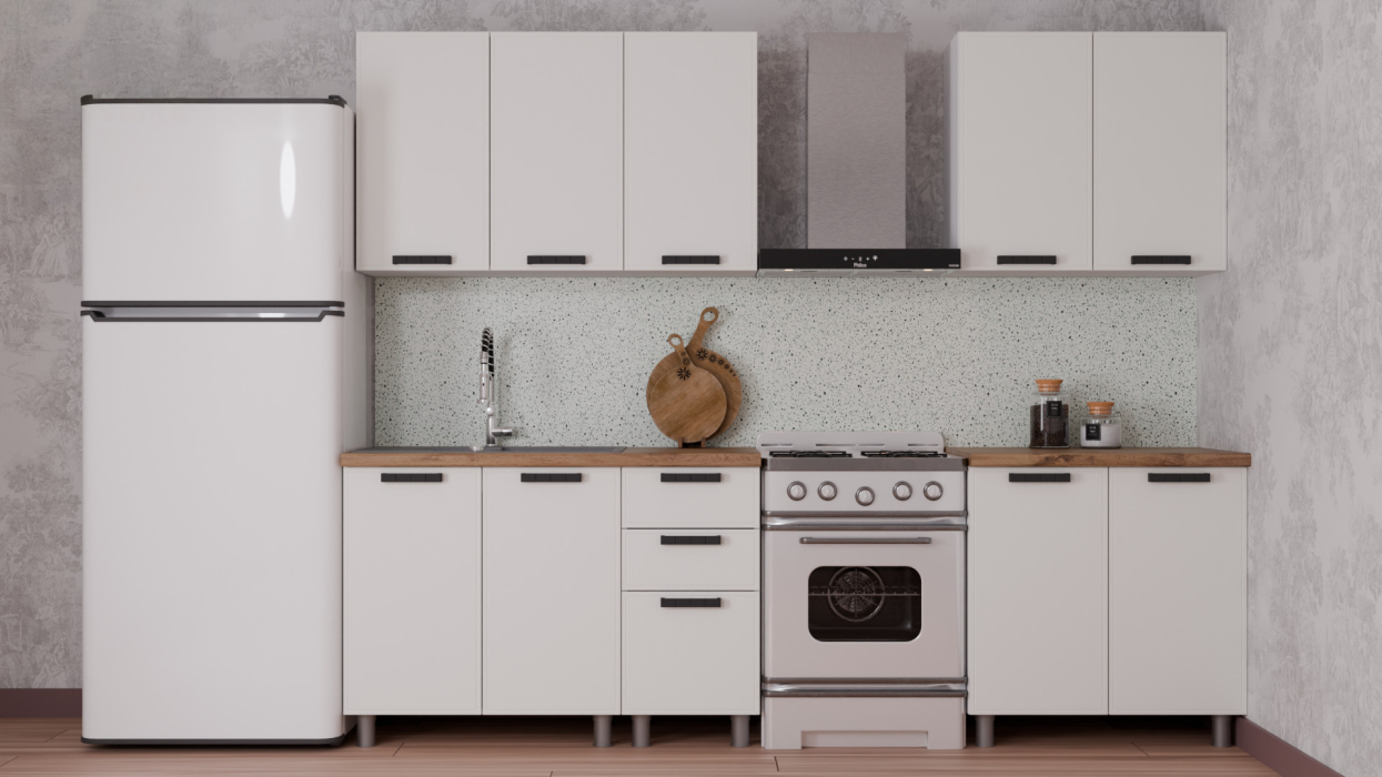 Кухонные гарнитуры, ГК Аленушка 2 м Магнолия (без столешницы)