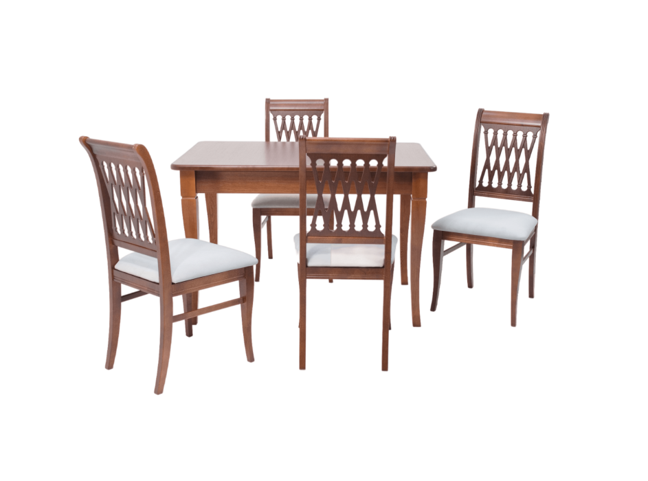 Обеденные группы, Обеденная группа Моцарт 120 со стульями Рич/ серый, Орех