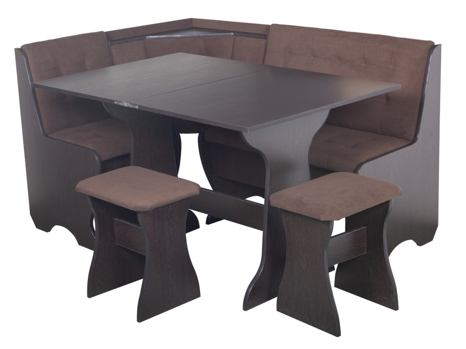 Кухонные уголки, Кухонный уголок Стиль 1Л (со столом СТ3) Дуб венге / велюр