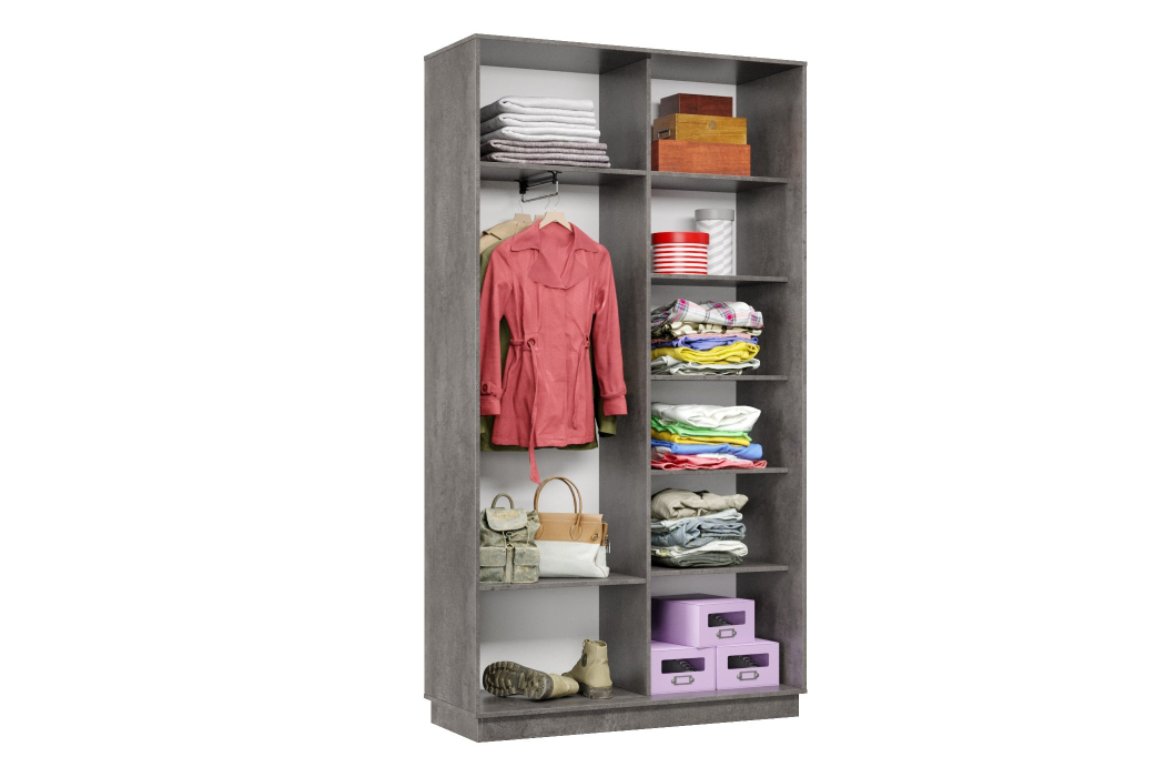 Шкафы-купе 2-х дверные, Шкаф-купе Премьер МИНИ 03 (01ЗГ;01ЗГ) фасады зеркало графит/двухдверный/Профиль чёрный муар