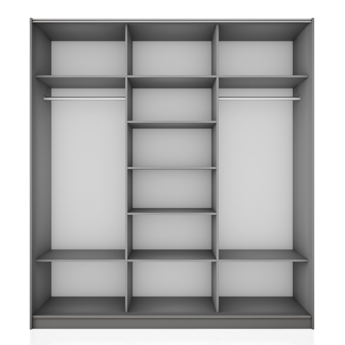 Шкафы-купе 3-х дверные, Шкаф-купе Прайм 3-х дверный Стекла белые/Доводчики 210х57х230