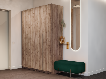 Шкаф складной Е1 Локер ("Гармошка") 162х52.5х220 см, с двумя модулями