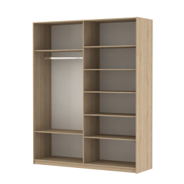 Шкаф Эста дуо Стекло белое/зеркало 2400 х 1800 х 660