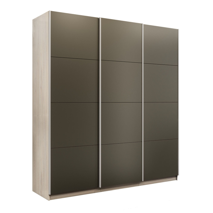 Шкафы-купе 3-х дверные, Шкаф-купе Прайм 3-х дверный Стекла хаки/Доводчики 180х57х230