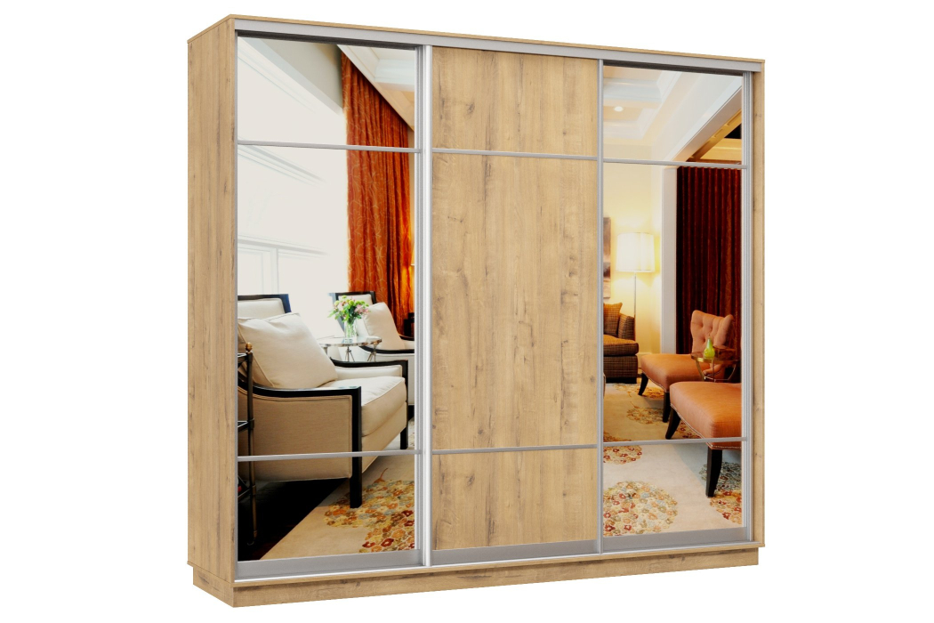 Шкафы-купе 3-х дверные, Шкаф-купе Премьер Лайт 58 (11;08;11) трехдверный