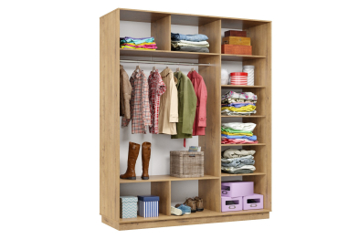 Шкаф-купе Премьер 24 (11ЗБ;11ЗБ;11ЗБ) фасады зеркало бронза/трёхдверный/Профиль чёрный муар