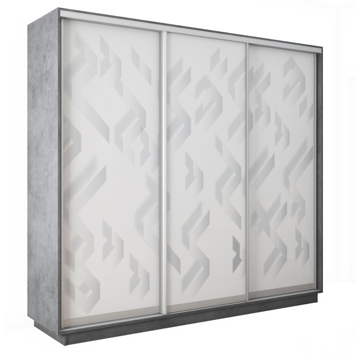 Шкафы-купе 3-х дверные, Шкаф-купе Экспресс 3-х дверный Фотопечать Ленты Стекла 240х45х240