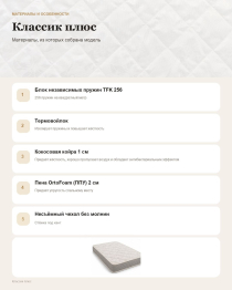 Матрас Классик Плюс 90х200 