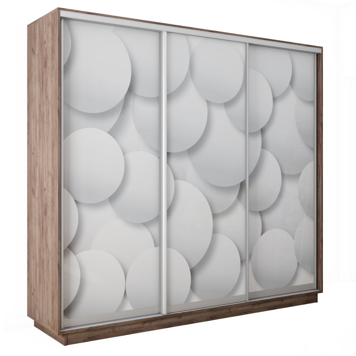 Шкафы-купе 3-х дверные, Шкаф-купе Экспресс 3-х дверный Фотопечать Шары Стекла 240х45х220
