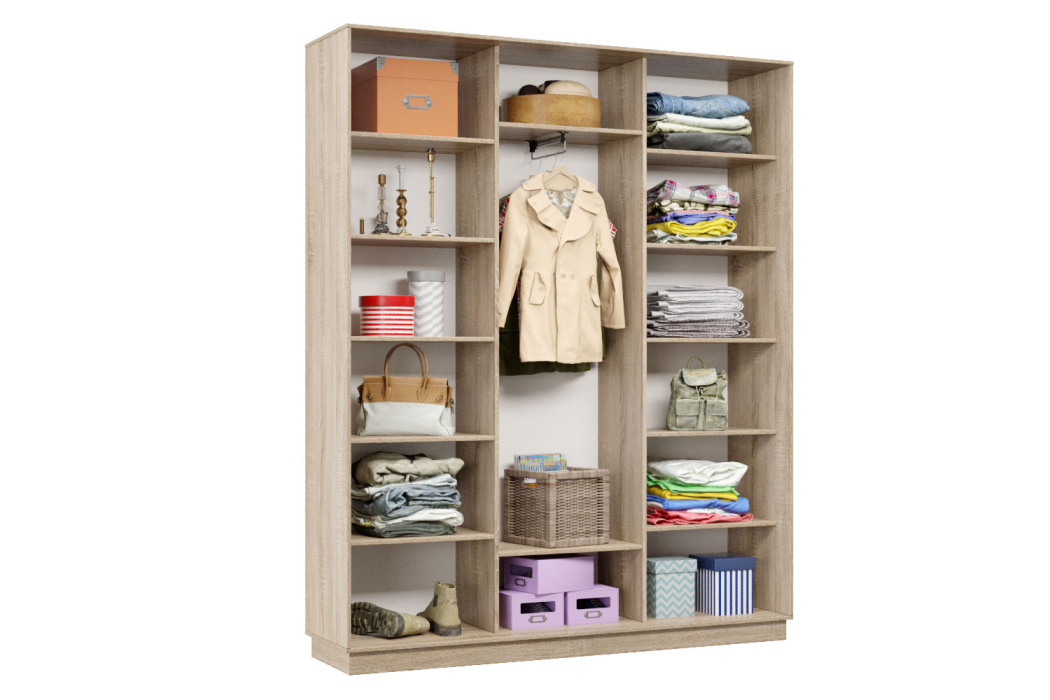 Шкафы-купе 3-х дверные, Шкаф-купе Премьер Лайт 31 (08;05;08) трехдверный