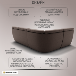 Угловой Диван Монако-3 ППУ, велюр