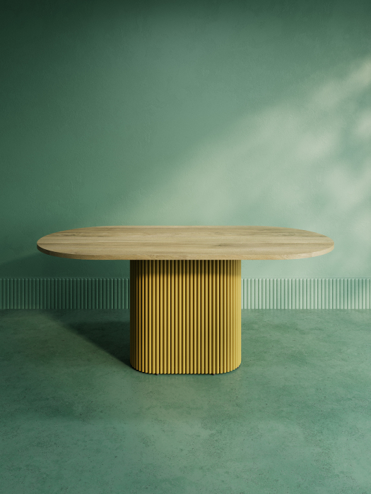 Обеденные столы, Стол овальный обеденный с металлическим золотым подстольем 180*90*75