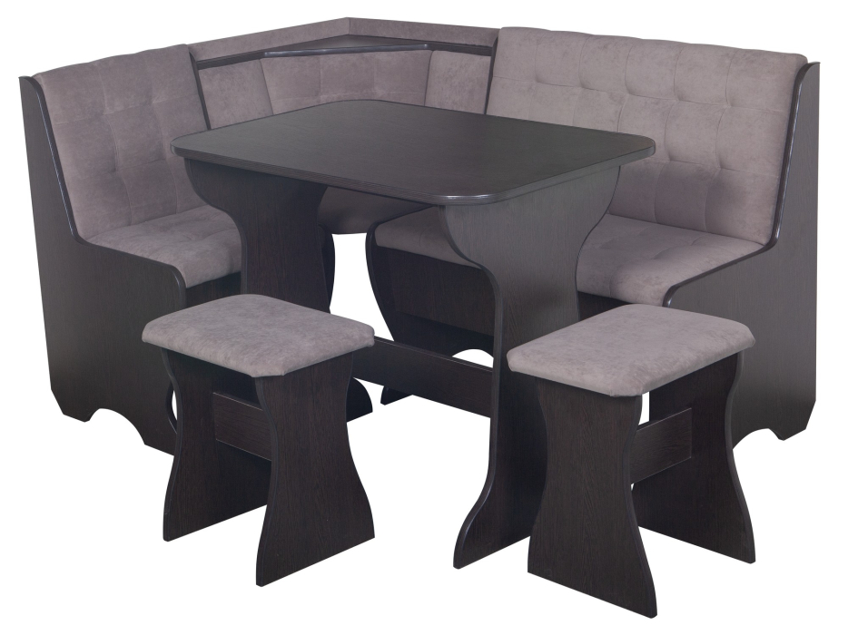 Кухонные уголки, Кухонный уголок Стиль 1Л (со столом СТ4) Дуб венге / велюр