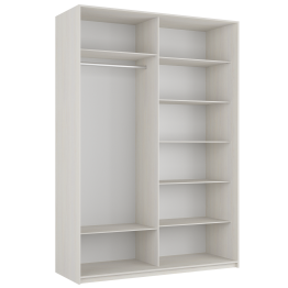 Шкаф-купе Прайм 2-х дверный ДСП/Стекло белое/Доводчики 160х57х230