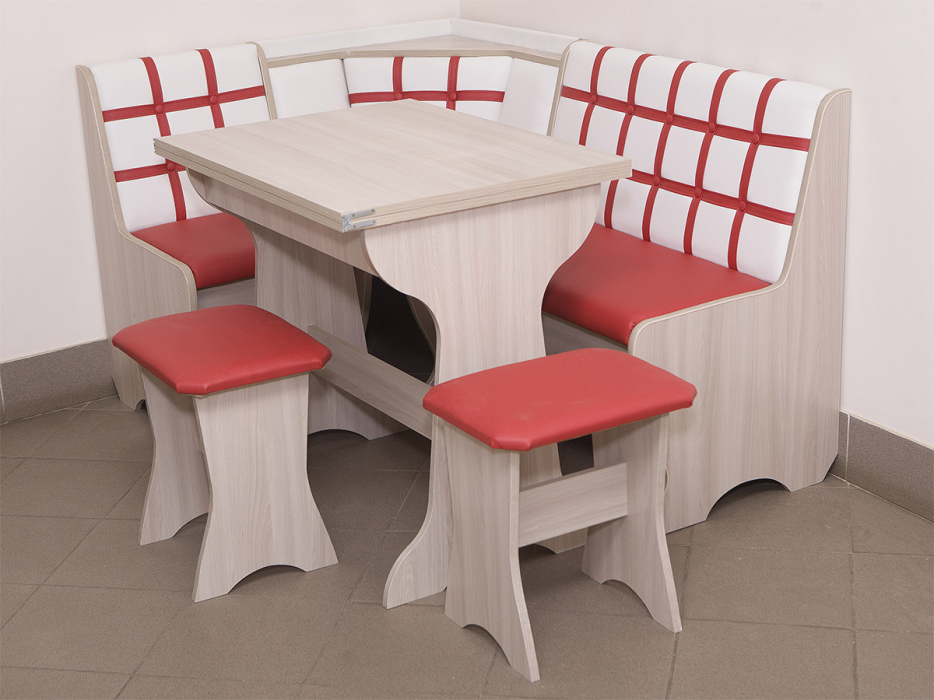 Кухонные уголки, Кухонный уголок Стиль 19Л (со столом СТ3) Ясень шимо светлый