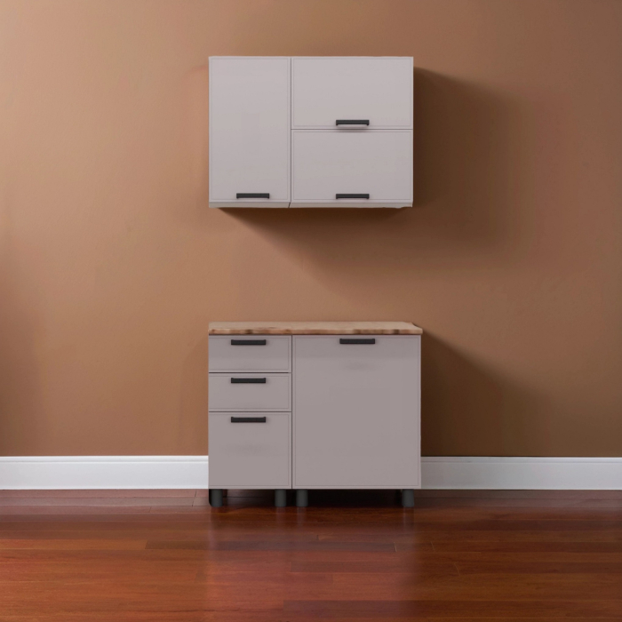 Кухонные гарнитуры, МК Аленушка 1м с 3 ящ. Магнолия