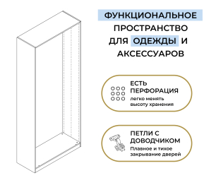 Шкаф двухдверный Макс 1000 мм, вариант №1 (ЛДСП)