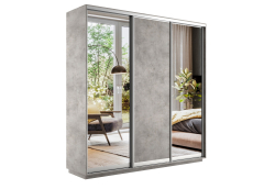 Шкафы-купе 3-х дверные, Шкаф-купе Экспресс Медиум (2 зеркала) трио 2400 x 2400 x 450