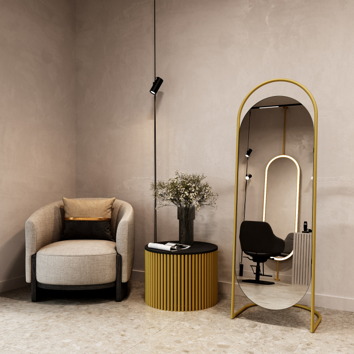 Зеркала в спальню, Напольное зеркало GENGLASS Evelum в металлической раме