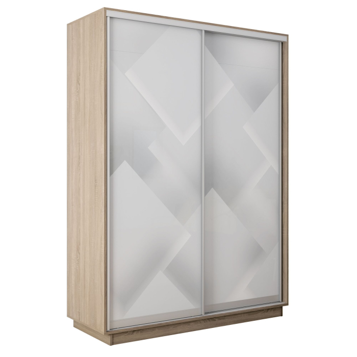 Шкафы-купе 2-х дверные, Шкаф-купе Экспресс 2-х дверный Фотопечать Квадрат Стекла 140х45х220