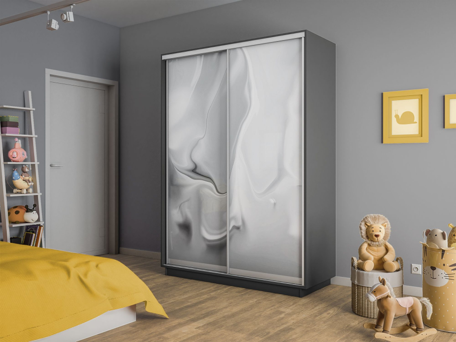 Шкафы-купе 2-х дверные, Шкаф-купе Экспресс 2-х дверный Фотопечать Шелк Стекла 160х60х240