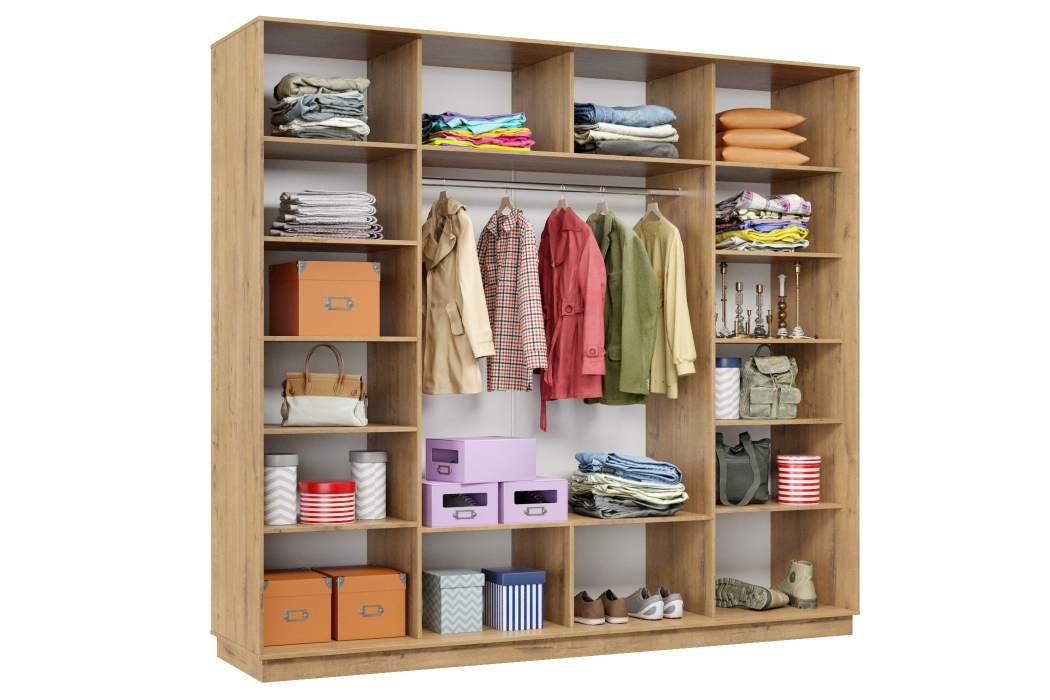 Шкафы-купе 3-х дверные, Шкаф-купе Премьер 58 (01ЗБ;01ЗБ;01ЗБ) фасады зеркало бронза/трёхдверный/Профиль чёрный муар