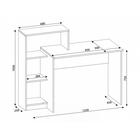 Прямые компьютерные столы, Стол компьютерный Квартет-2