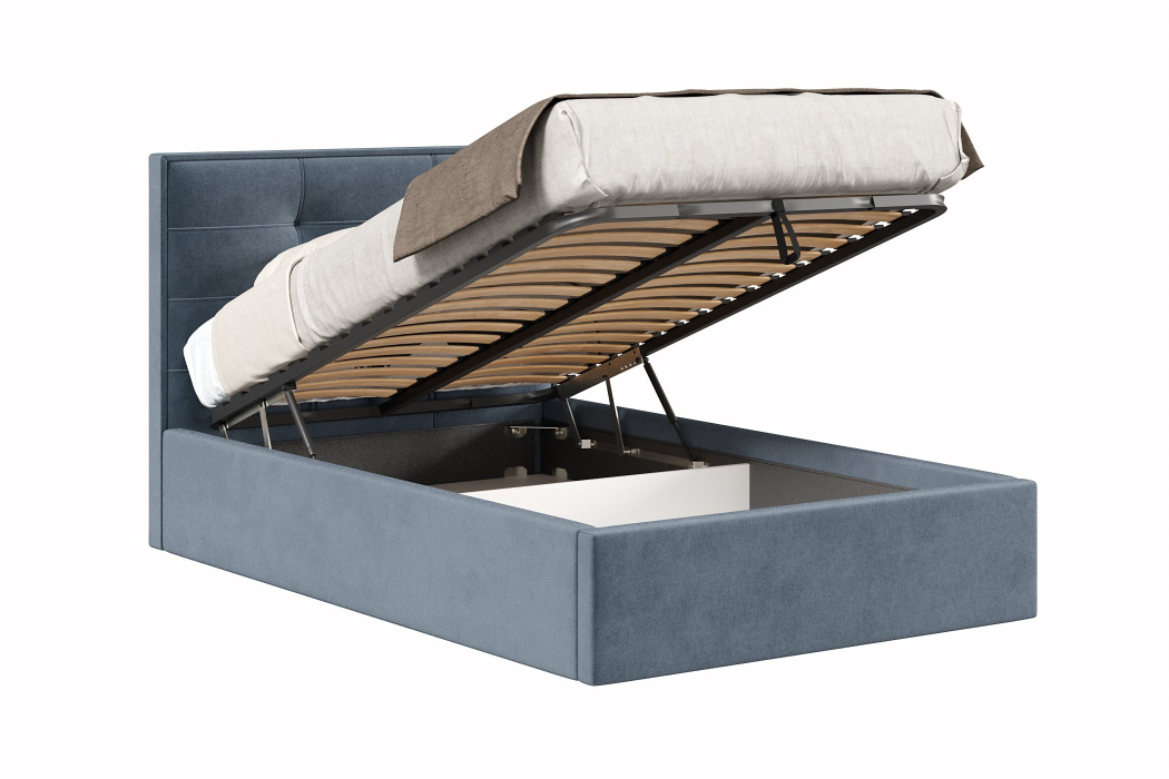Мягкая кровать, Кровать Римини 1200 с подъёмным механизмом, велюр