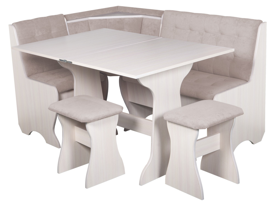 Кухонные уголки, Кухонный уголок Стиль 1Л (со столом СТ3) Дуб млечный / велюр