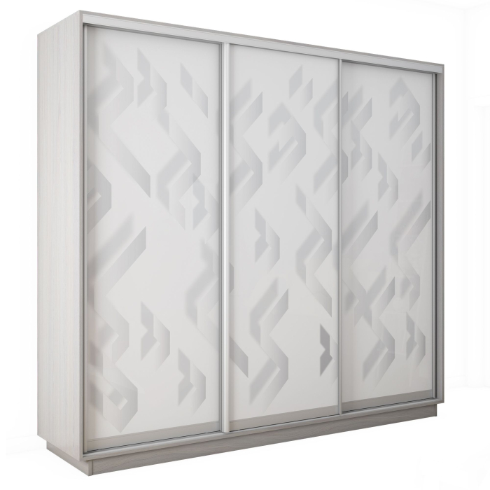 Шкафы-купе 3-х дверные, Шкаф-купе Экспресс 3-х дверный Фотопечать Ленты Стекла 180х45х220