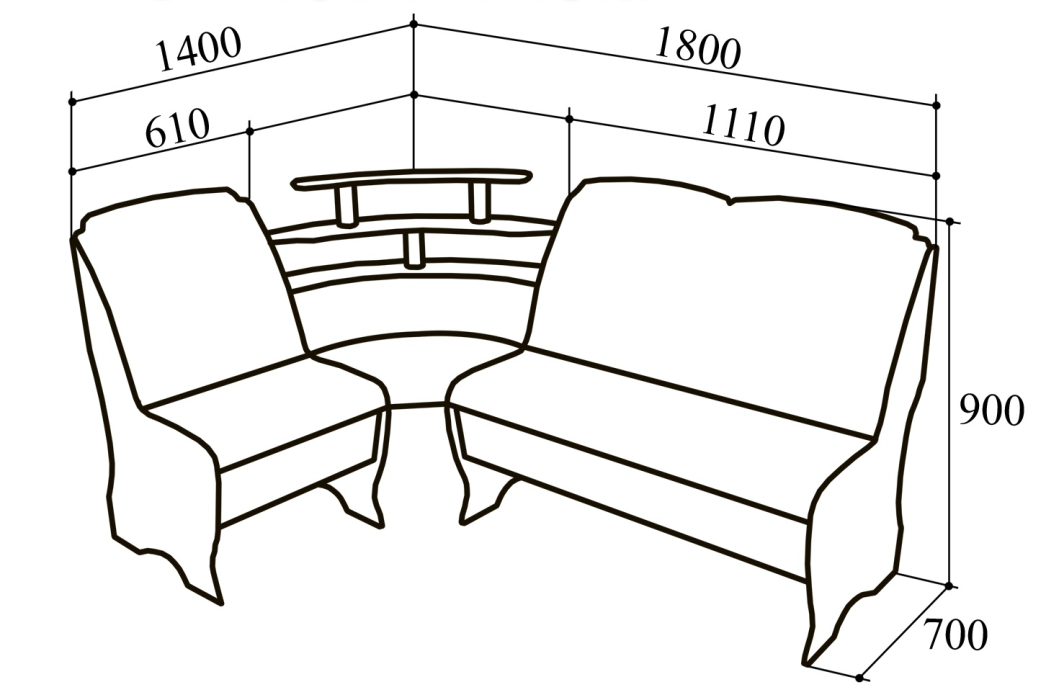 Угловые, Кухонный уголок Комфи