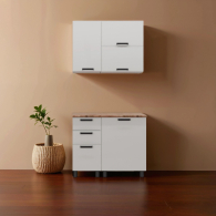 Кухонные гарнитуры, МК Аленушка 1м с 3 ящ. Магнолия