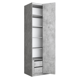 Шкаф складной Е1 Локер ("Гармошка" с системой Push to Move/Правый)81х52.5х220 см, с полками и модулем