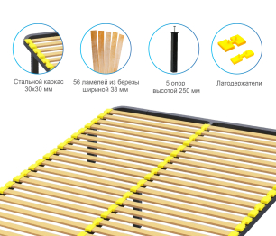 Ортопедическое основание 160х200 см с узкой ламелью