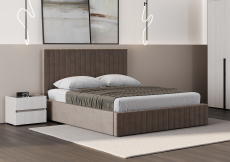 Мягкая кровать, Кровать двуспальная Болонья велюр 140х200 см