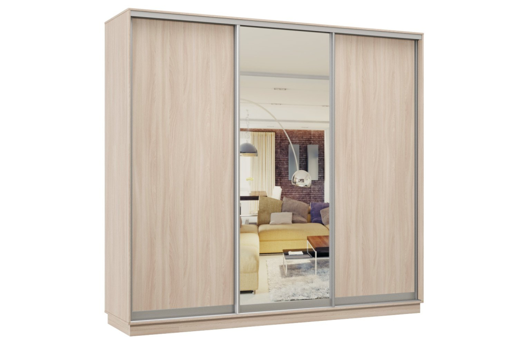 Шкафы-купе 3-х дверные, Шкаф-купе Премьер Лайт 62 (02;01;02) трехдверный