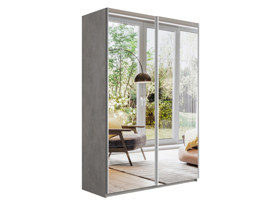 Шкафы-купе 2-х дверные, Шкаф Прайм дуо Зеркало+зеркало 2300 х 1400 х 570