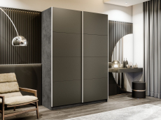 Шкафы-купе 2-х дверные, Шкаф-купе Прайм 2-х дверный Стекла хаки/Доводчики 140х57х230