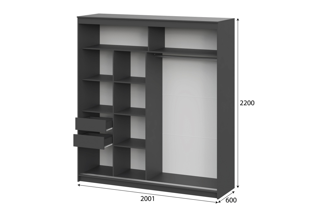 Шкафы-купе 2-х дверные, Шкаф-купе №3 2,0м