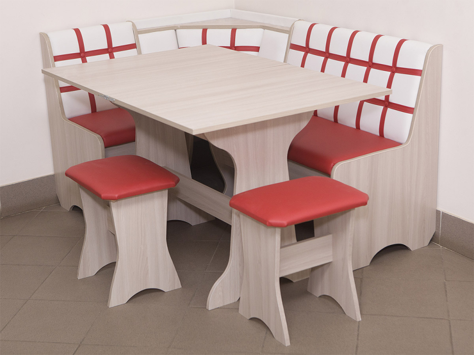 Кухонные уголки, Кухонный уголок Стиль 19Л (со столом СТ3) Ясень шимо светлый