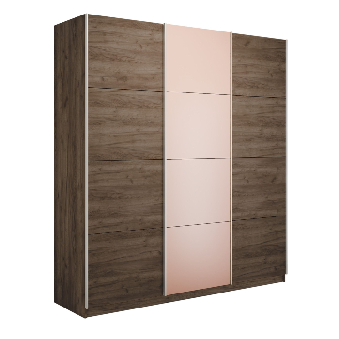 Шкафы-купе 3-х дверные, Шкаф-купе Прайм 3-х дверный Стекла пудра/ДСП/Доводчики 210х57х230