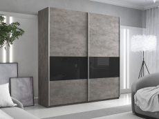 Шкафы-купе 2-х дверные, Шкаф-купе Прайм 2х дверный ДСП/Стекло черное 160х57х230