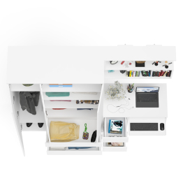 Стенка для школьника Мори из стола компьютерного МС-6 левого шкафа-комода и полки