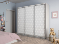 Шкафы-купе 3-х дверные, Шкаф-купе Экспресс 3-х дверный Фотопечать Калейдоскоп Стекла 210х60х240