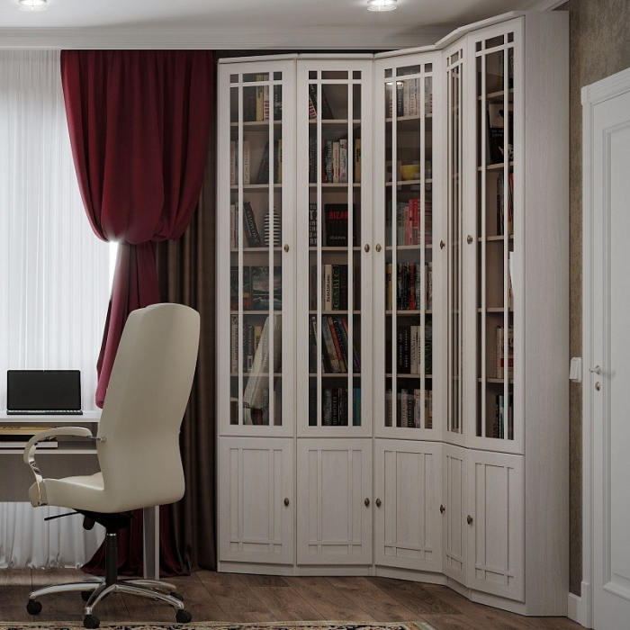 Со стеклянными дверями, Шкаф книжный Sherlock 35 правый