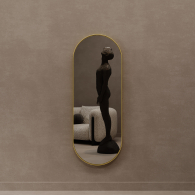 Зеркала в спальню, Дизайнерское настенное зеркало GENGLASS Nolvis M в металлической раме